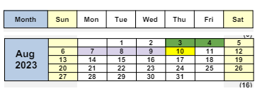 District School Academic Calendar for Walnut Acres Elementary for August 2023