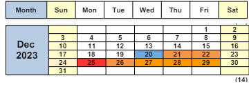 District School Academic Calendar for Cambridge Elementary for December 2023