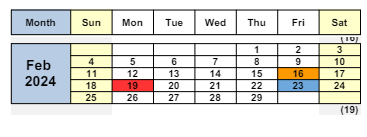 District School Academic Calendar for Horizons Alternative for February 2024