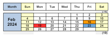 District School Academic Calendar for Holbrook Elementary for February 2024