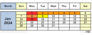 District School Academic Calendar for Wren Avenue Elementary for January 2024