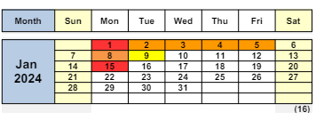District School Academic Calendar for Horizons Alternative for January 2024