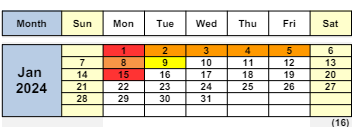 District School Academic Calendar for Valhalla Elementary for January 2024