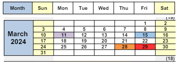 District School Academic Calendar for Wren Avenue Elementary for March 2024