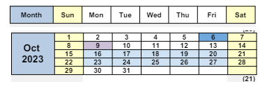 District School Academic Calendar for Horizons Alternative for October 2023