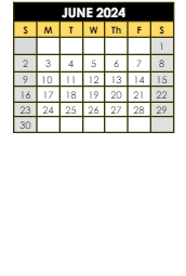 District School Academic Calendar for Mt Comfort Elementary School for June 2024