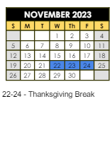 District School Academic Calendar for Mt Comfort Elementary School for November 2023