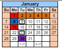 District School Academic Calendar for North View Elementary School for January 2024