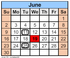 District School Academic Calendar for North View Elementary School for June 2024