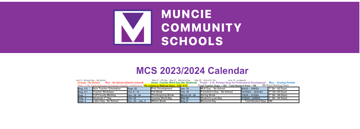 District School Academic Calendar Key for North View Elementary School