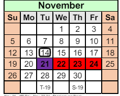District School Academic Calendar for North View Elementary School for November 2023