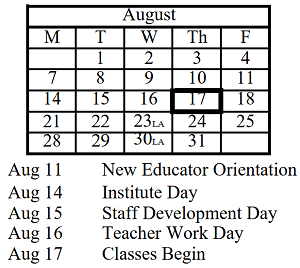 District School Academic Calendar for Steeple Run Elem School for August 2023