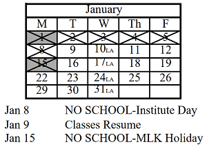 District School Academic Calendar for Steeple Run Elem School for January 2024