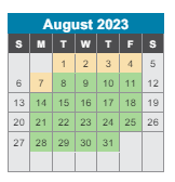 District School Academic Calendar for Bailey Middle School for August 2023