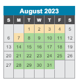 District School Academic Calendar for A Z Kelley Elementary School for August 2023