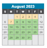 District School Academic Calendar for John B Whitsitt Elementary School for August 2023