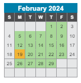 District School Academic Calendar for Glenn Enhance Option School for February 2024