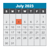 District School Academic Calendar for Dodson Elementary School for July 2023