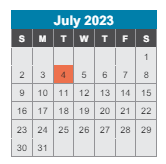 District School Academic Calendar for Pennington Elementary School for July 2023