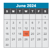 District School Academic Calendar for Carter Lawrence Elementary Magnet School for June 2024