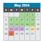 District School Academic Calendar for A Z Kelley Elementary School for May 2024