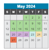 District School Academic Calendar for John Overton Comprehensive High School for May 2024