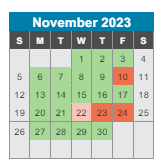 District School Academic Calendar for Ewing Park Middle School for November 2023