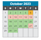 District School Academic Calendar for Martha Vaught Middle School for October 2023