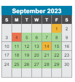 District School Academic Calendar for Westmeade Elementary School for September 2023