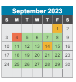 District School Academic Calendar for Glendale Elementary School for September 2023