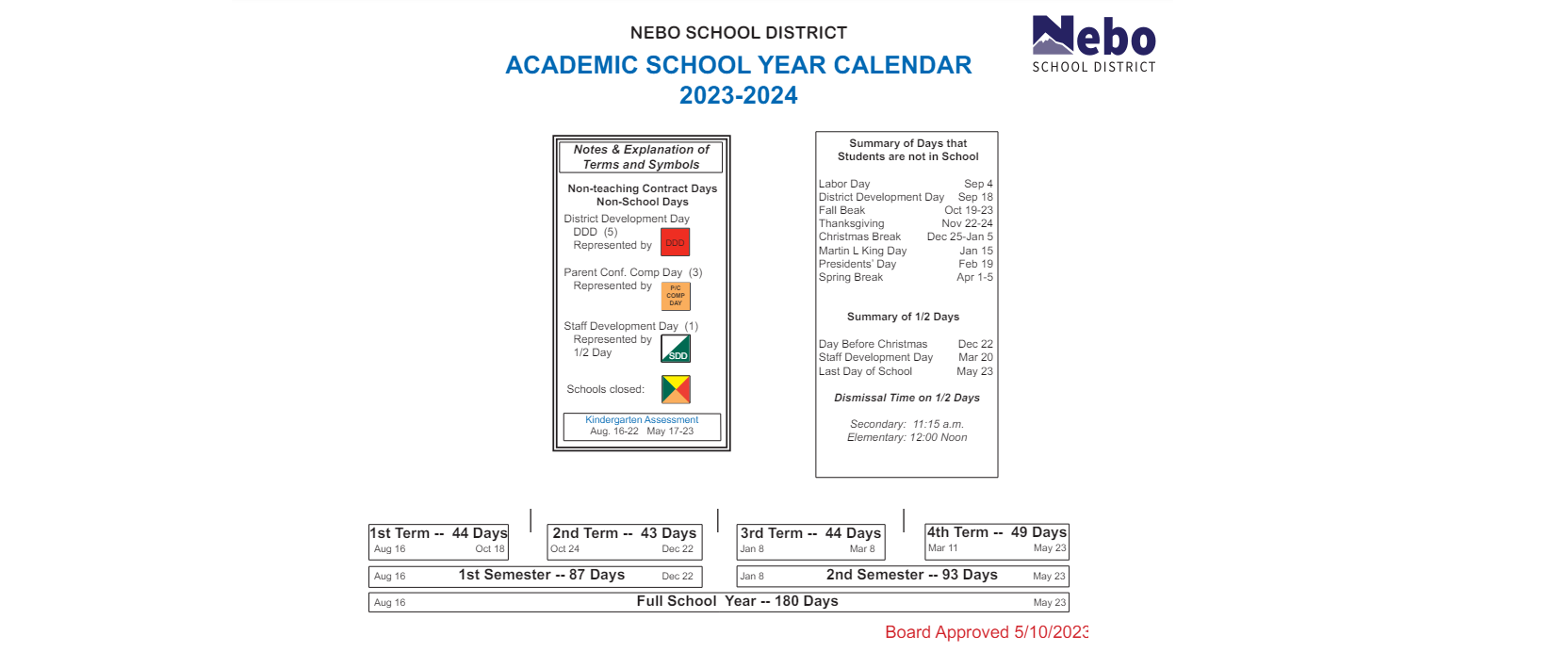 District School Academic Calendar Key for Maple Mountain High