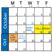 District School Academic Calendar for Maple Mountain High for October 2023