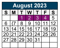 District School Academic Calendar for Aikin Elementary for August 2023