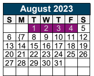 District School Academic Calendar for Porter High School for August 2023