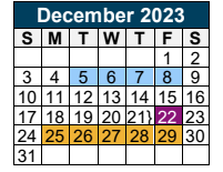 District School Academic Calendar for Keefer Crossing Middle School for December 2023