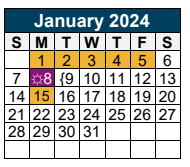 District School Academic Calendar for Bens Branch Elementary for January 2024