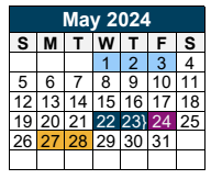 District School Academic Calendar for New Caney Sixth Grade Campus for May 2024