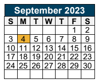 District School Academic Calendar for New Caney Sp Ed for September 2023