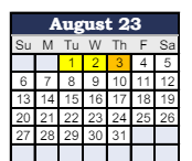 District School Academic Calendar for Parker Elementary School for August 2023