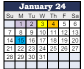 District School Academic Calendar for Parker Elementary School for January 2024