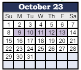 District School Academic Calendar for Parker Elementary School for October 2023