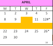 District School Academic Calendar for Christopher Columbus Academy for April 2024