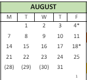 District School Academic Calendar for Christopher Columbus Academy for August 2023