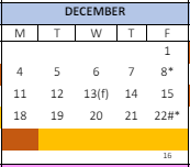 District School Academic Calendar for Christopher Columbus Academy for December 2023