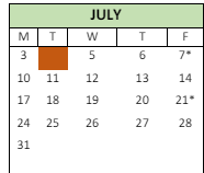 District School Academic Calendar for Christopher Columbus Academy for July 2023