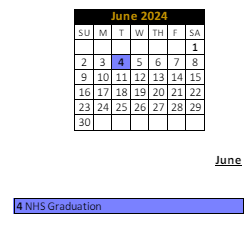 District School Academic Calendar for Hinkle Creek Elementary Sch for June 2024