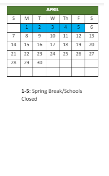 District School Academic Calendar for Tidewater Park ELEM. for April 2024