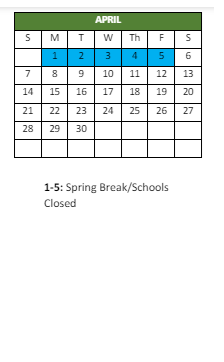 District School Academic Calendar for Larrymore ELEM. for April 2024