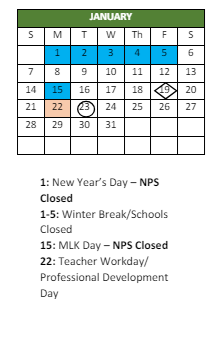 District School Academic Calendar for Tidewater Park ELEM. for January 2024