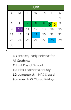 District School Academic Calendar for Tidewater Park ELEM. for June 2024